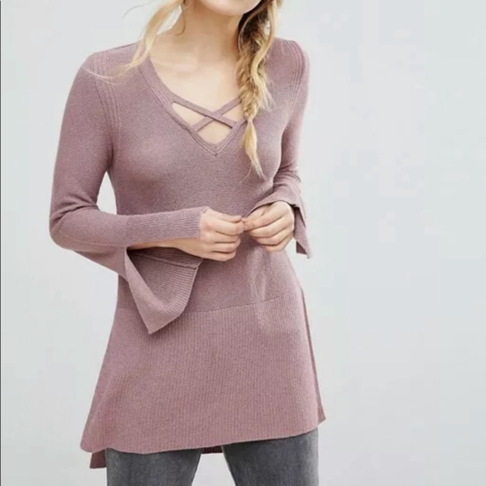 Free people mauve cross tunic